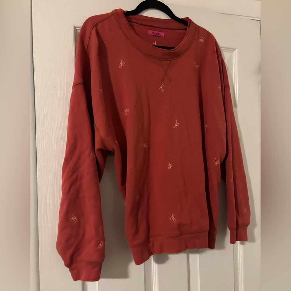 Madewell Crew Neck Sweatshirt with Embroidered Bows